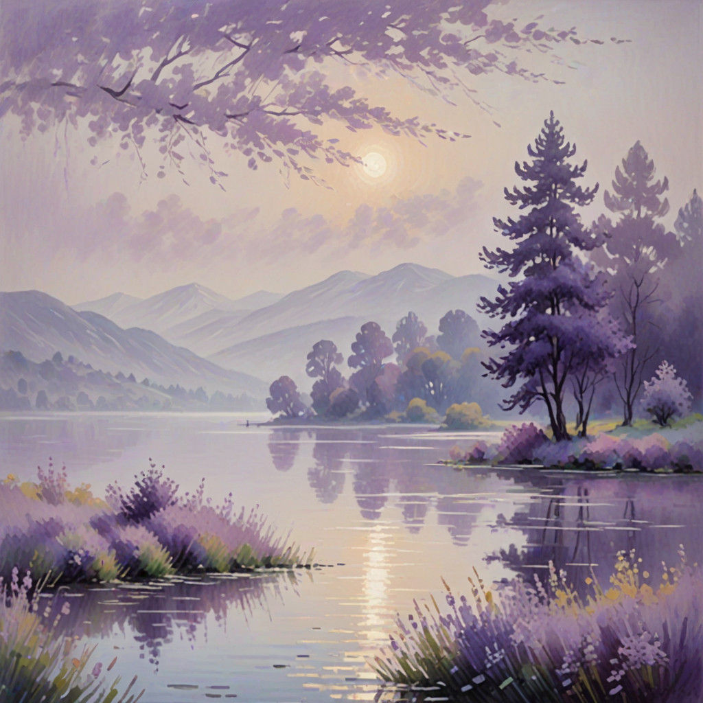 Purple Hues of Serene Mountainscape