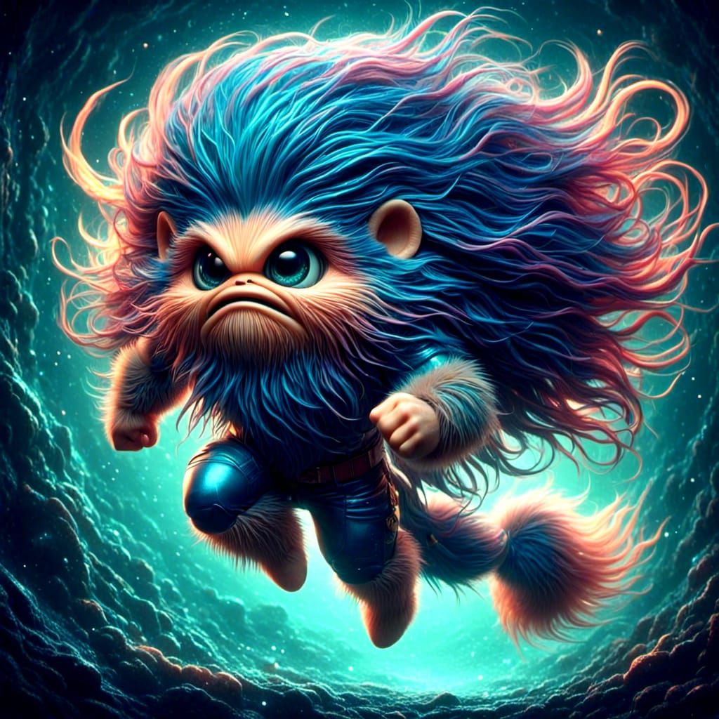 Gothic Cat with Furry Features