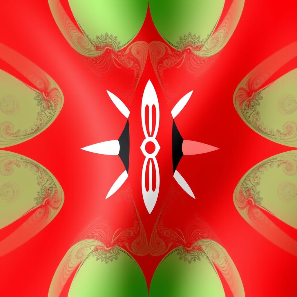 Vibrant Fractal Kenyan Flag in Abstract 3D