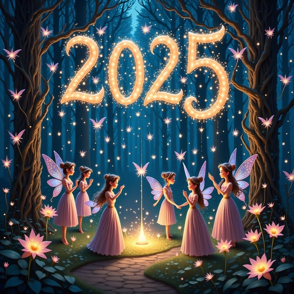 Whimsical Fairies Celebrate New Year's Eve in a Mystical For...