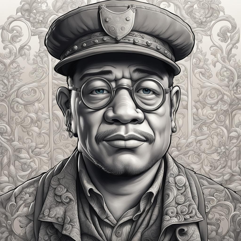 Semi-Realistic Cartoon Character with Intricate Details