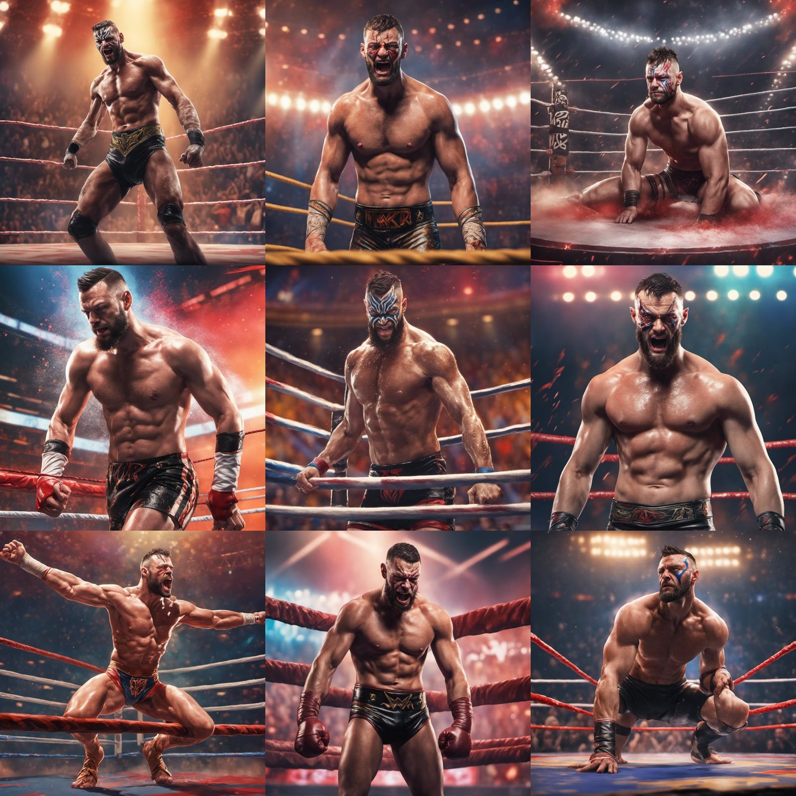 Finn Balor Hyperrealistic Wrestling Ring Splash Art