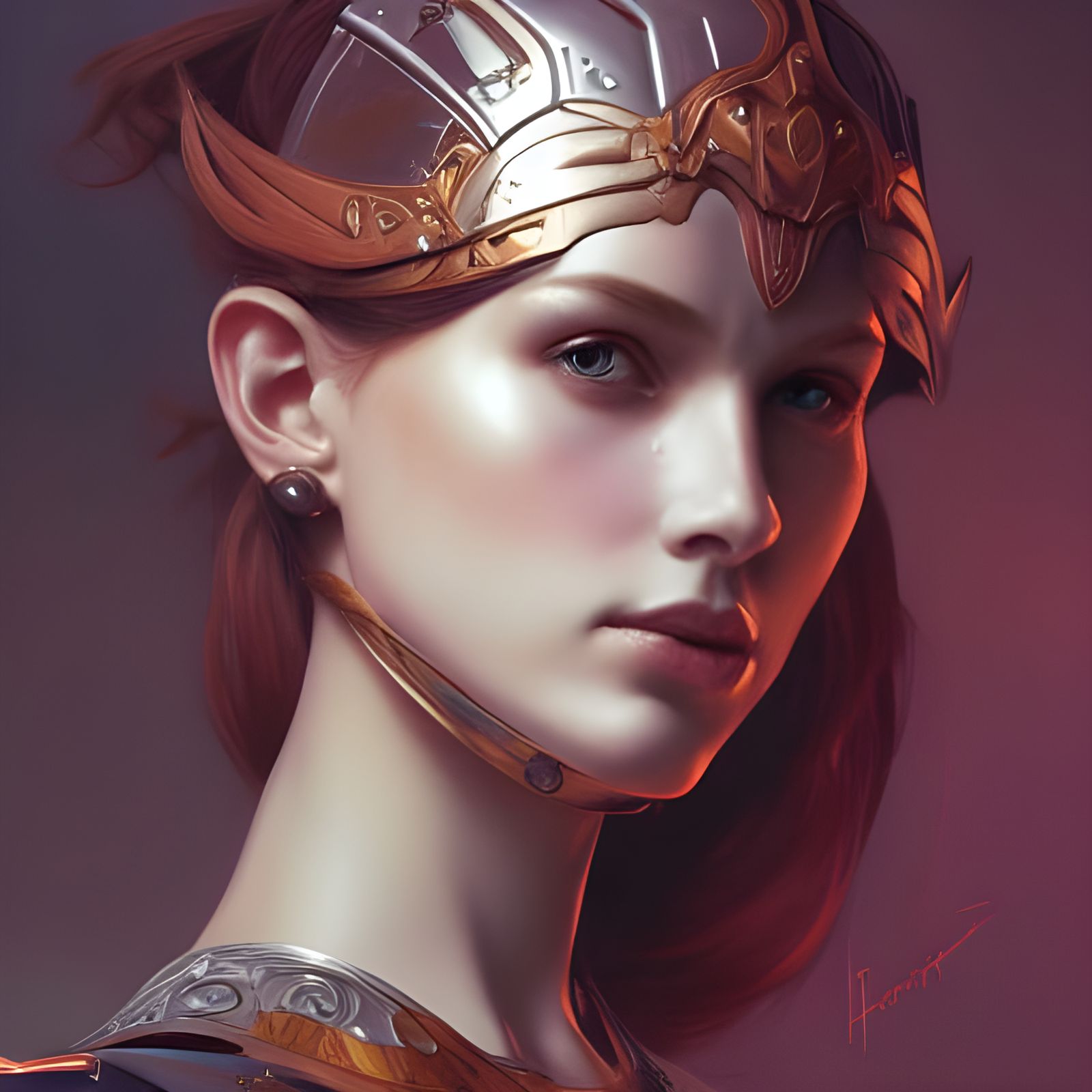 Detailed Portrait of a Female Knight