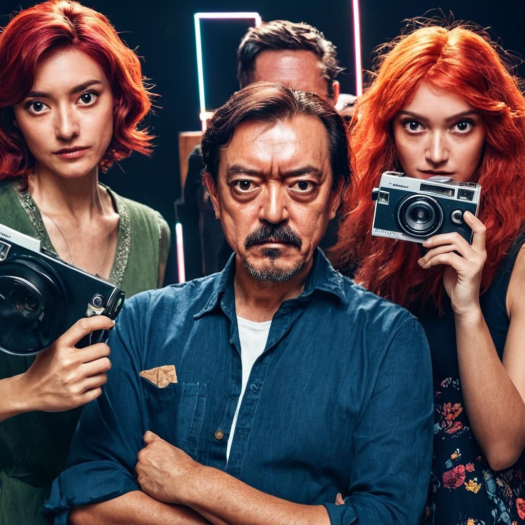 Photographer Portrait with Models in Studio