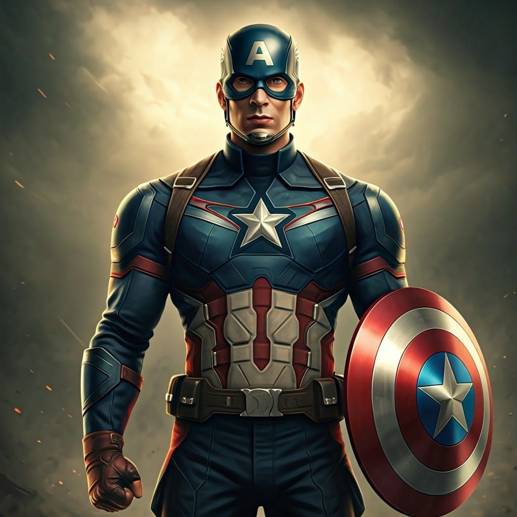 Captain America: Heroic Icon in Cinematic Style