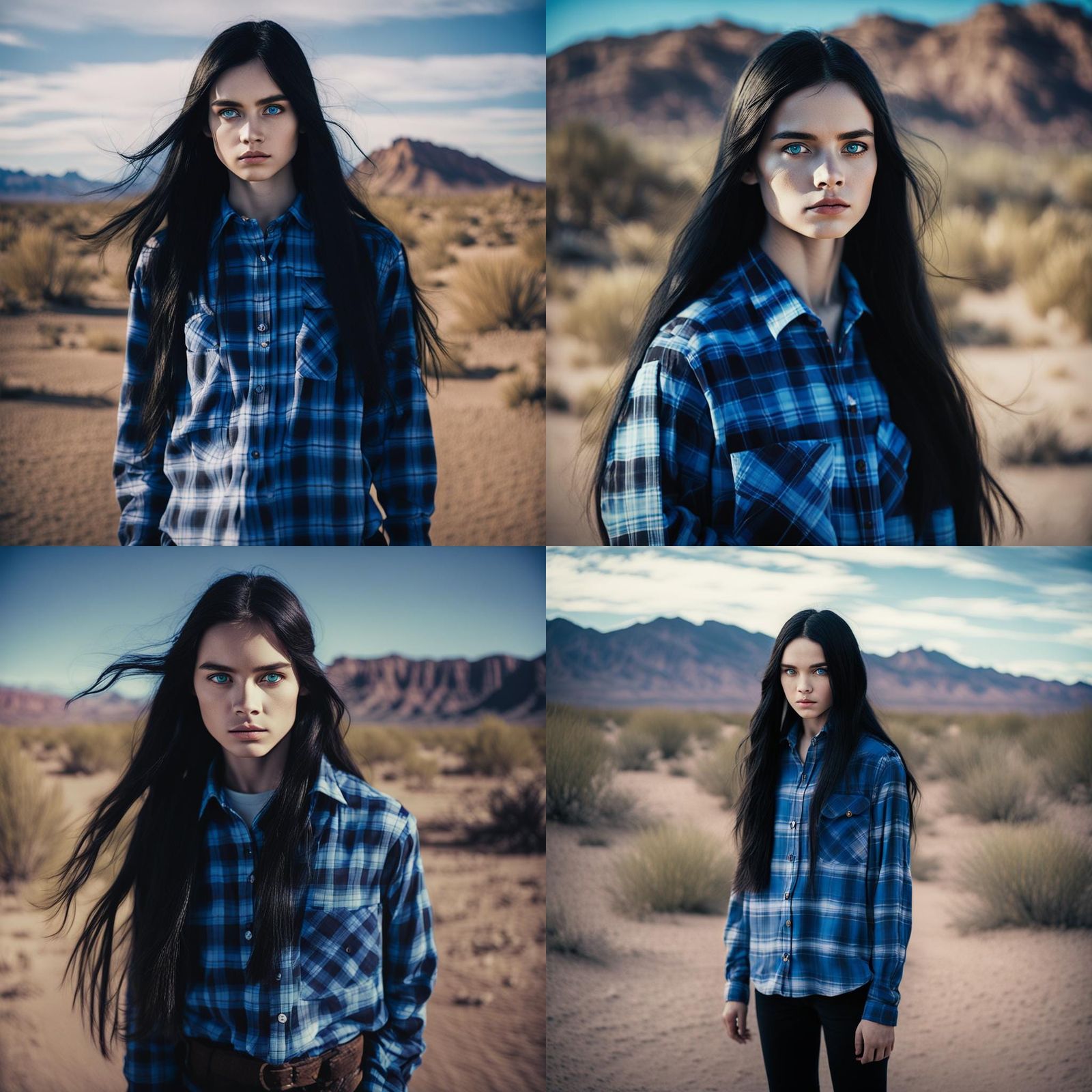 Teenage Girl in Desert, Cinematic Film Still