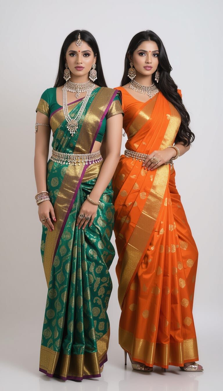Indian Figures in Traditional Dress and Jewelry