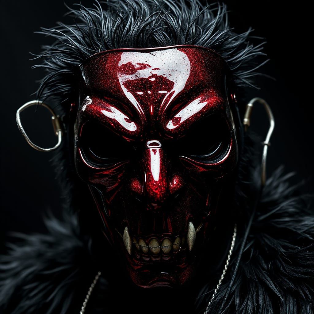Eerie Distorted Mask with Volumetric Lighting
