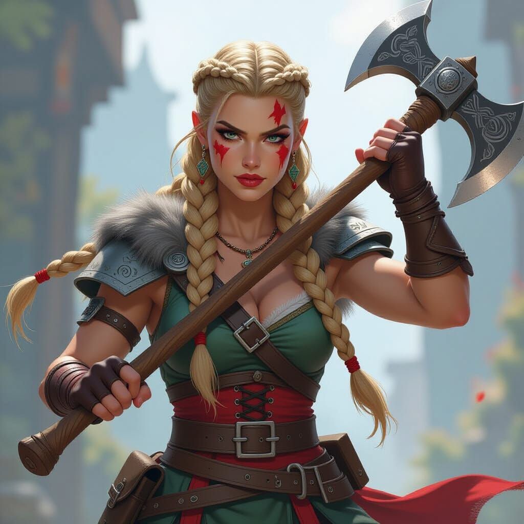 Viking Warrior in Arcane Art Style