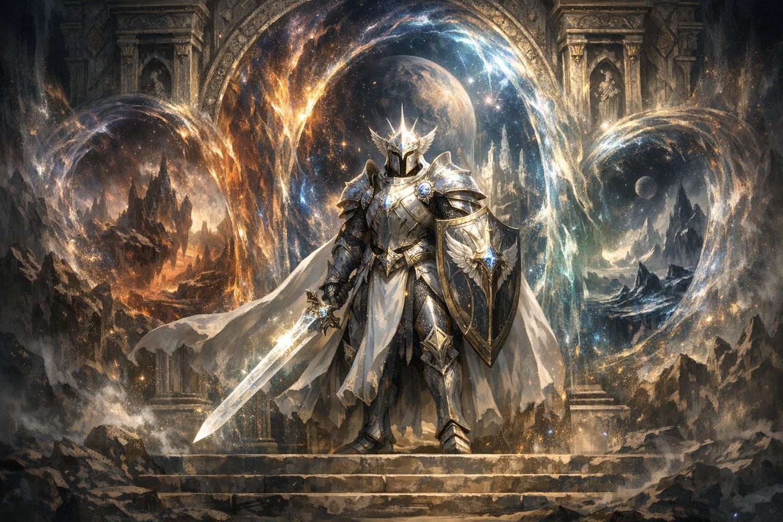 Celestial Knight Guards Interdimensional Gate