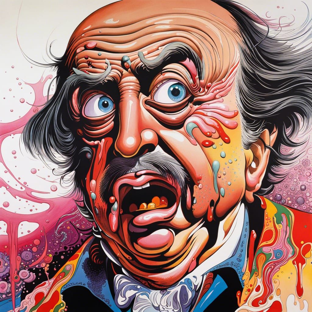 Psychedelic Coachman from Pinocchio as Vector Art