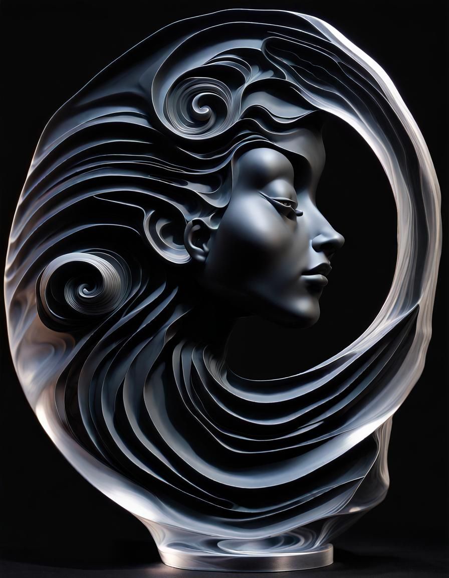 Glassigami Sculpture: Swirling Moonshine Photogram