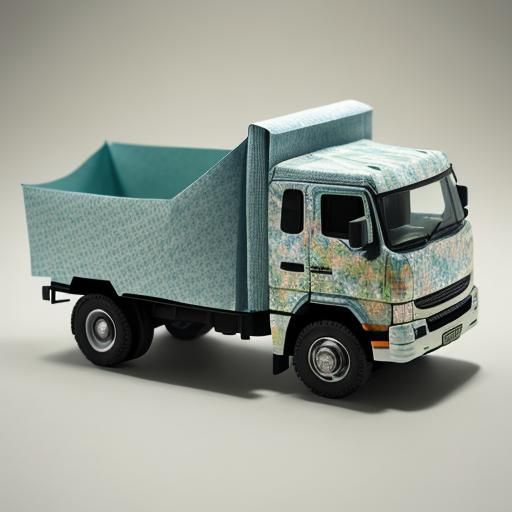 Origami Paper Truck Papercraft in 8K Resolution