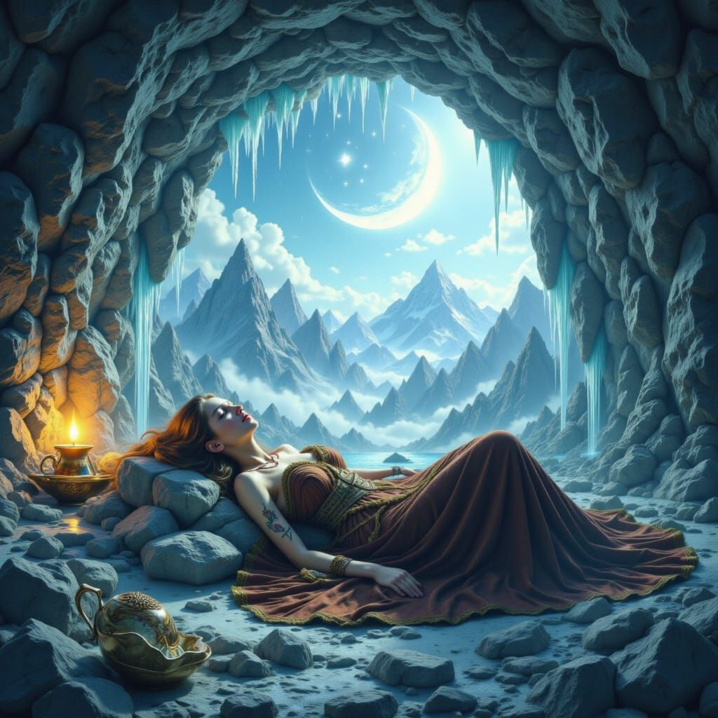 Siberian Ice Cave Burial Chamber in Magical Realism