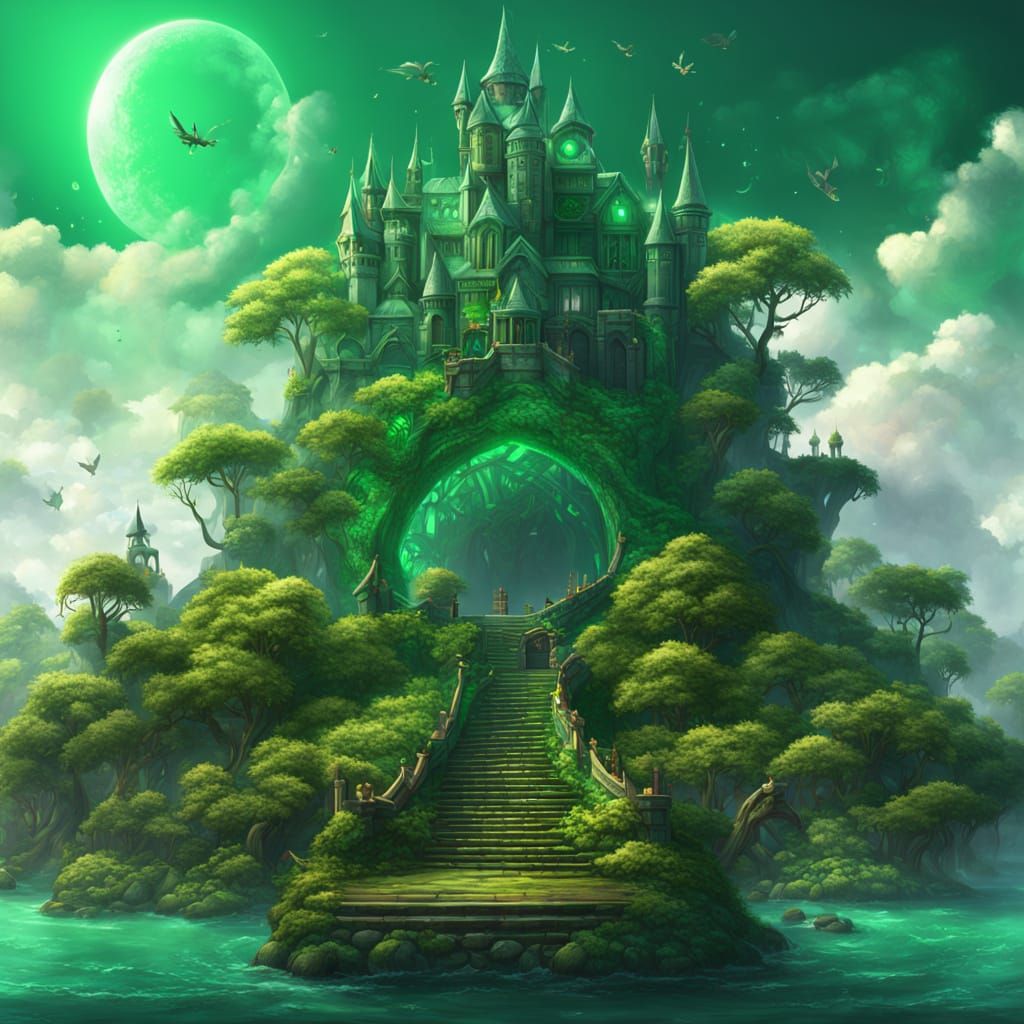 Emerald Green Fantasy Book Cover Art