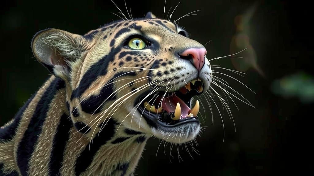 Whimsical Clouded Leopard in Lush Green Paradise