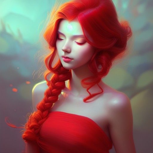 Red-Headed Princess Portrait in Volumetric Lighting