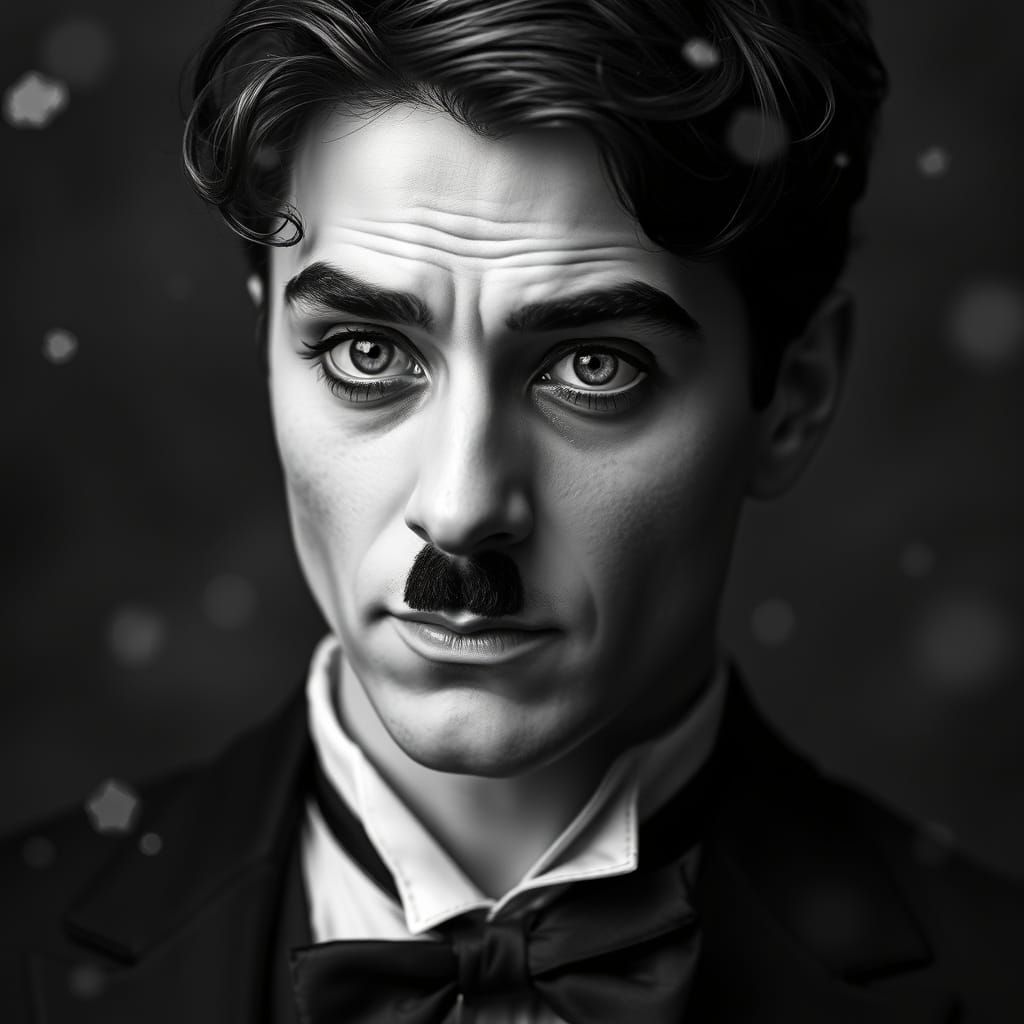 Ethereal Portrait of a Young Man in Black and White