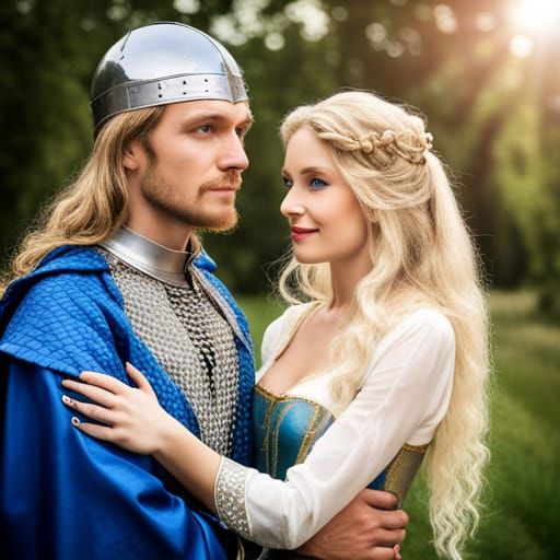 Medieval Couple Portrait in Detailed Digital Art Style