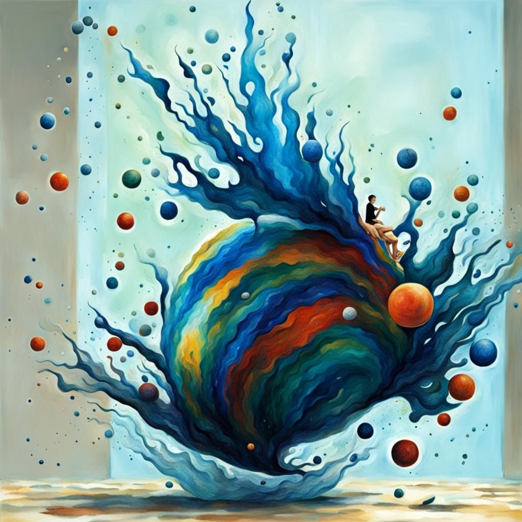 Abstract Surrealist Man in Codex Seraphinianus Style