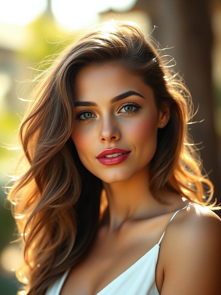 Woman Relaxing on Tropical Island Beach