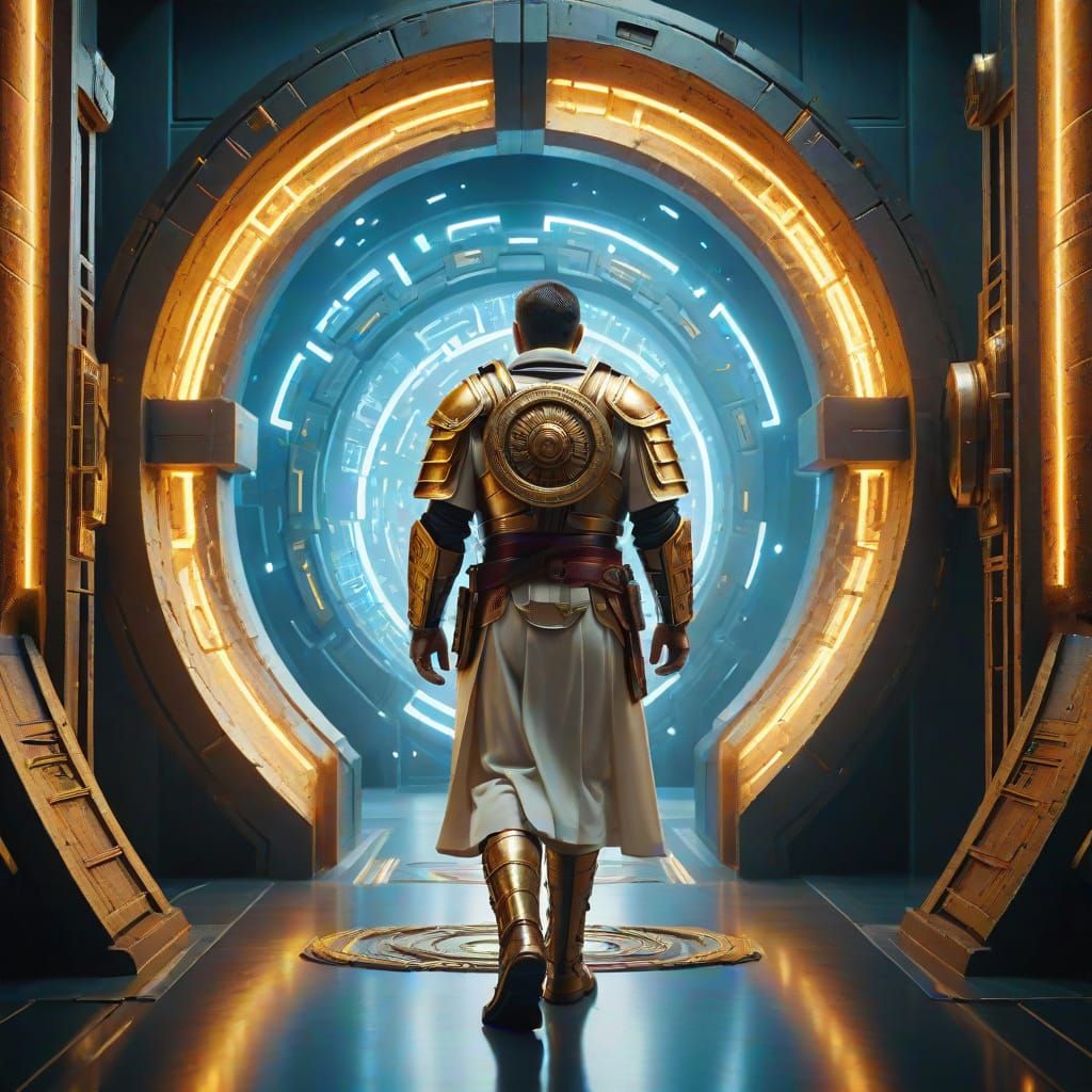 Roman Legionary Enters Futuristic Lab