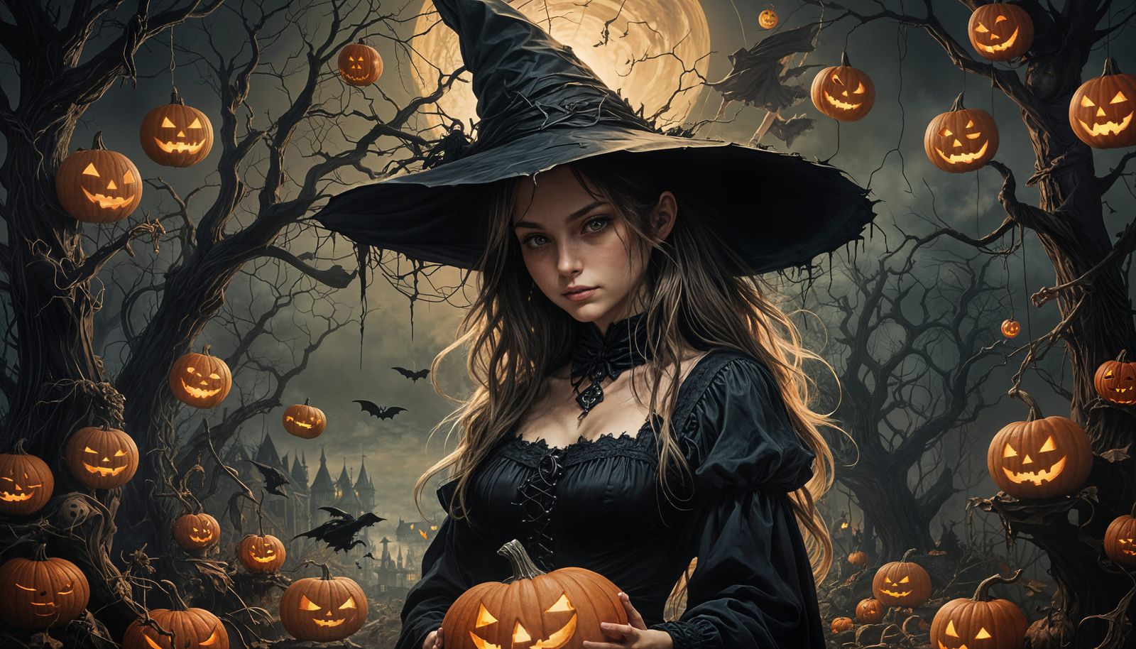 Aerith Gainsborough as a Halloween Witch