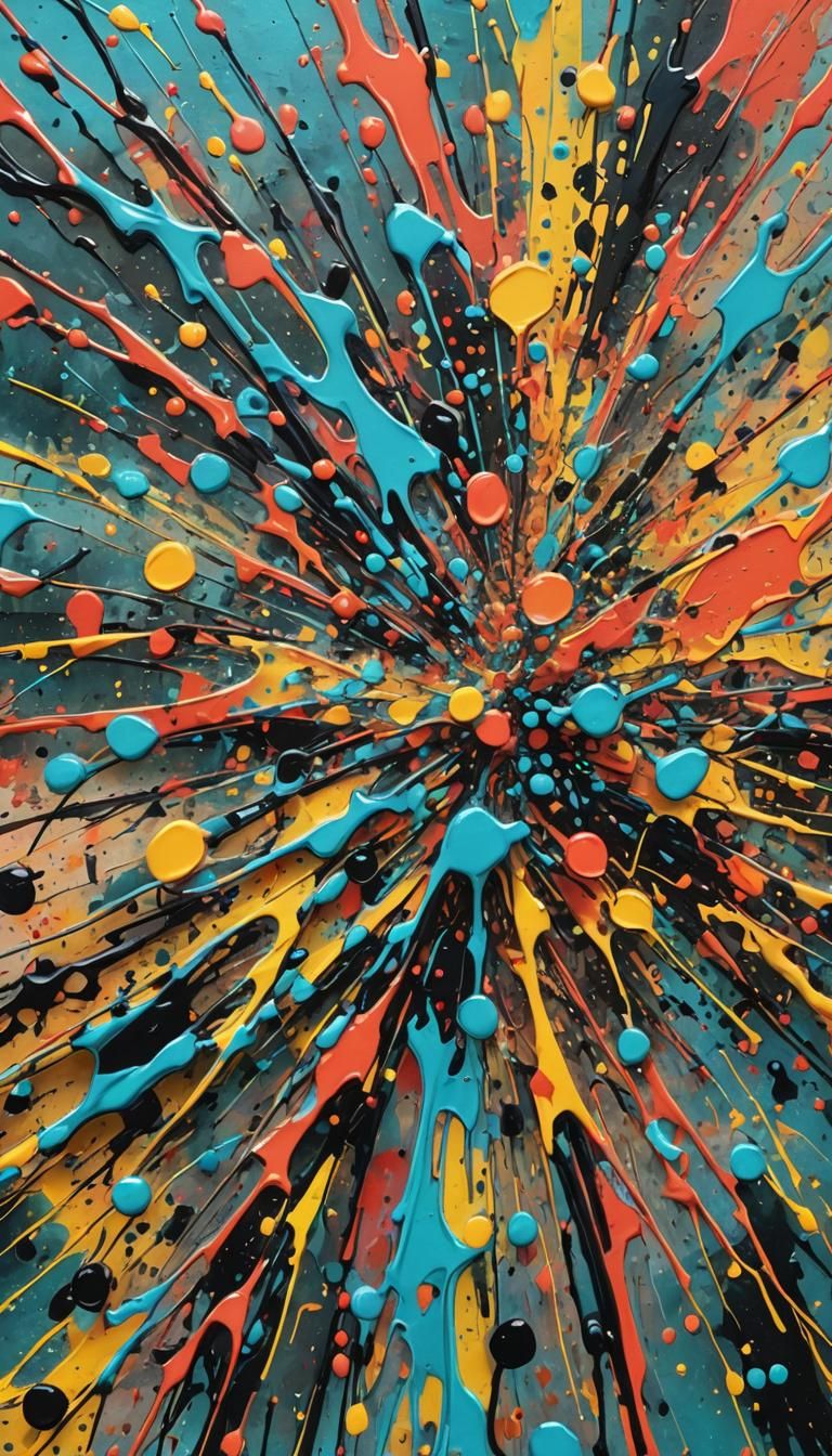 Vibrant Graffiti Art in Pollock-Inspired Style