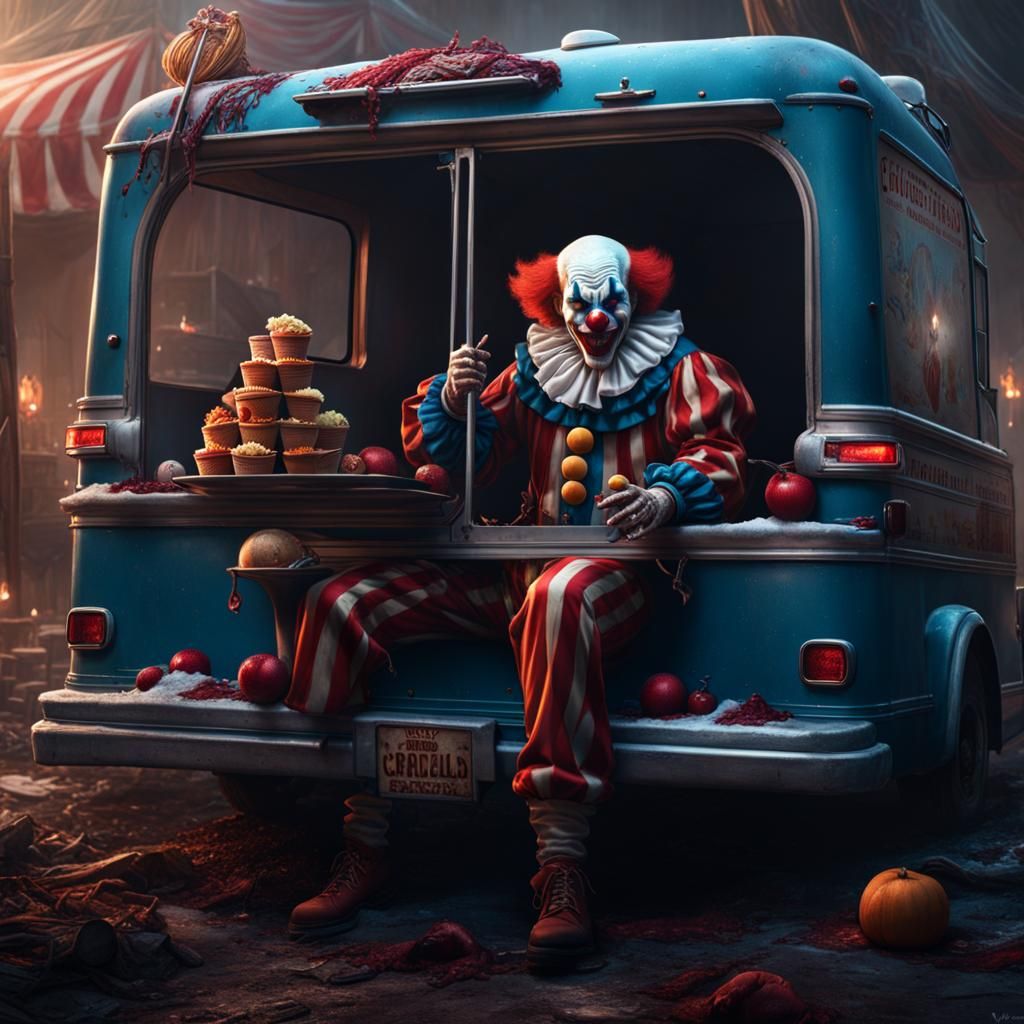 Evil Clown Cremates Plague Victims: Matte Painting