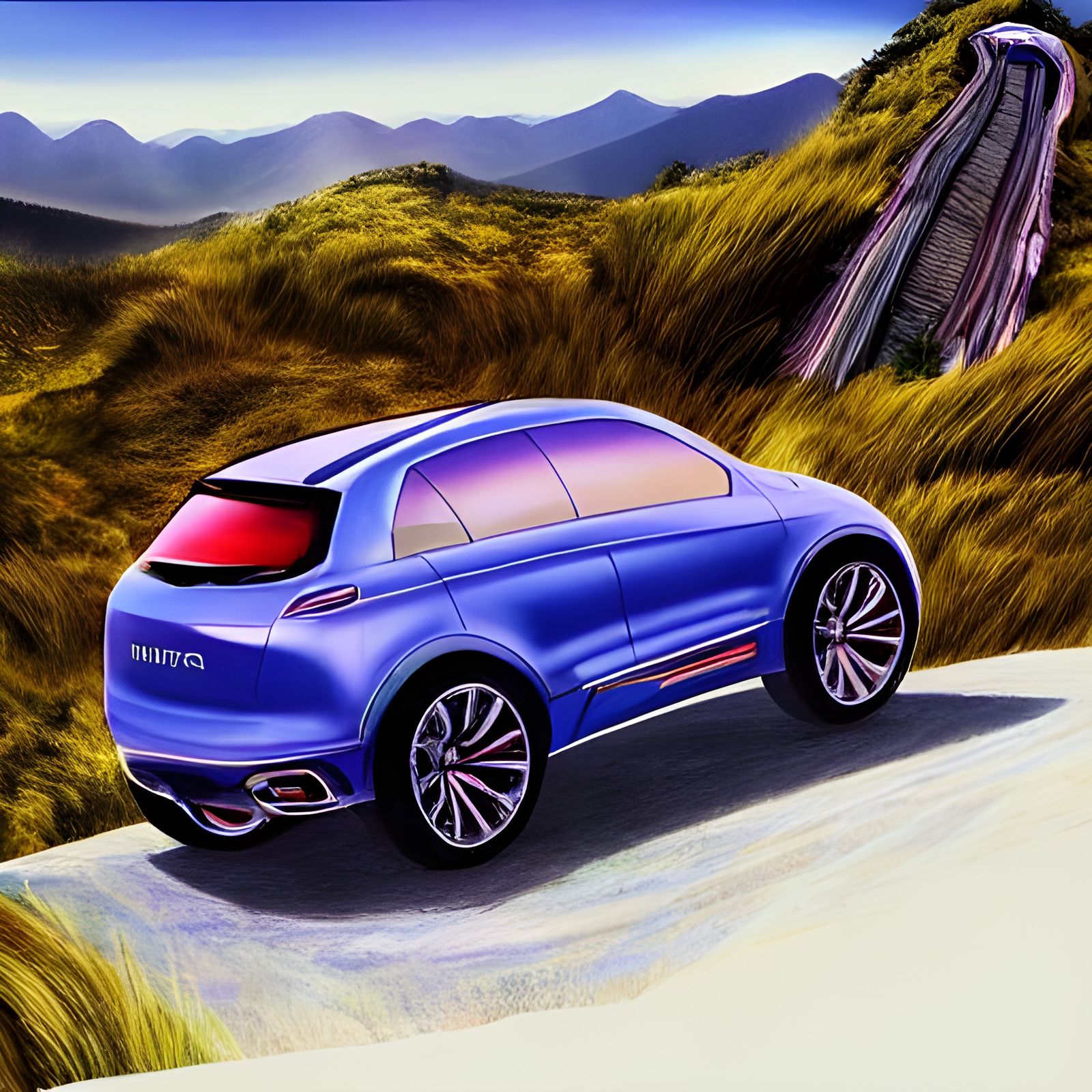 Proton Car Concept on Mount Kinabalu: Digital Art