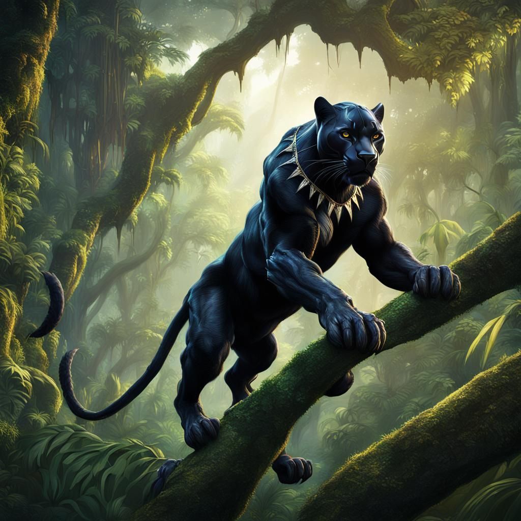 Black Panther in Rainforest Concept Art