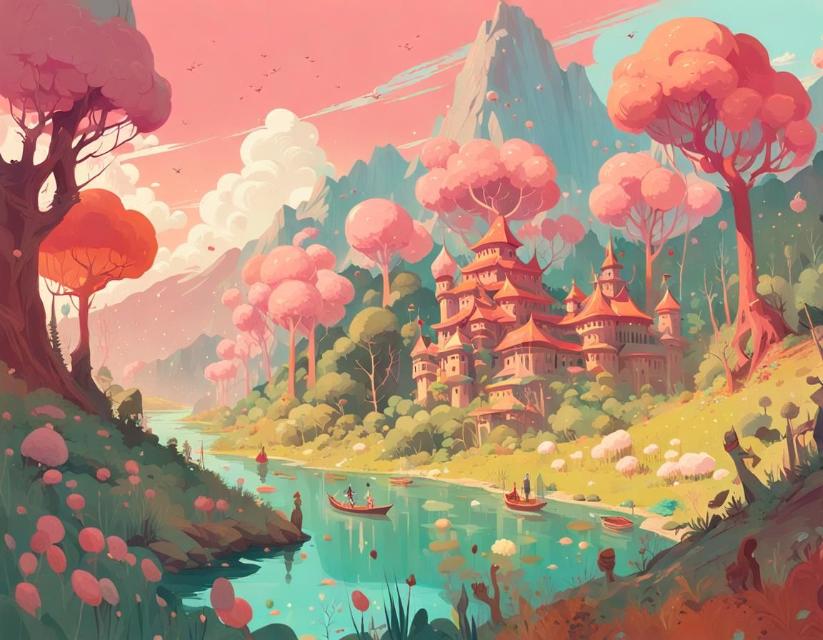 Polychromatic Candy Kingdom with Cola River