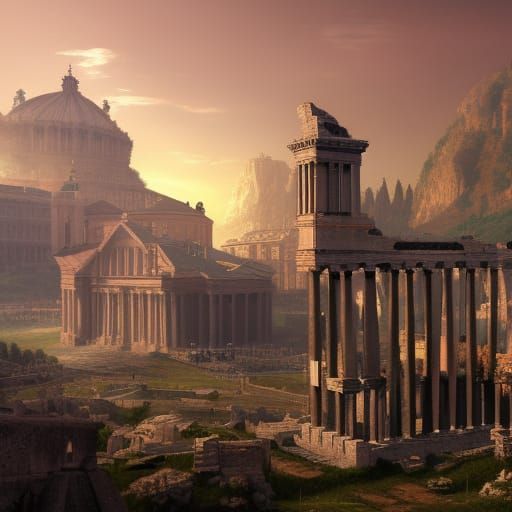 Detailed Matte Painting of Rome in Unreal Engine