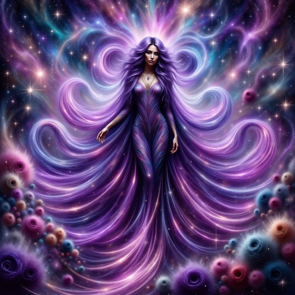 Sparkling mystical purple swirls in the wind <lora:Dreamy In...