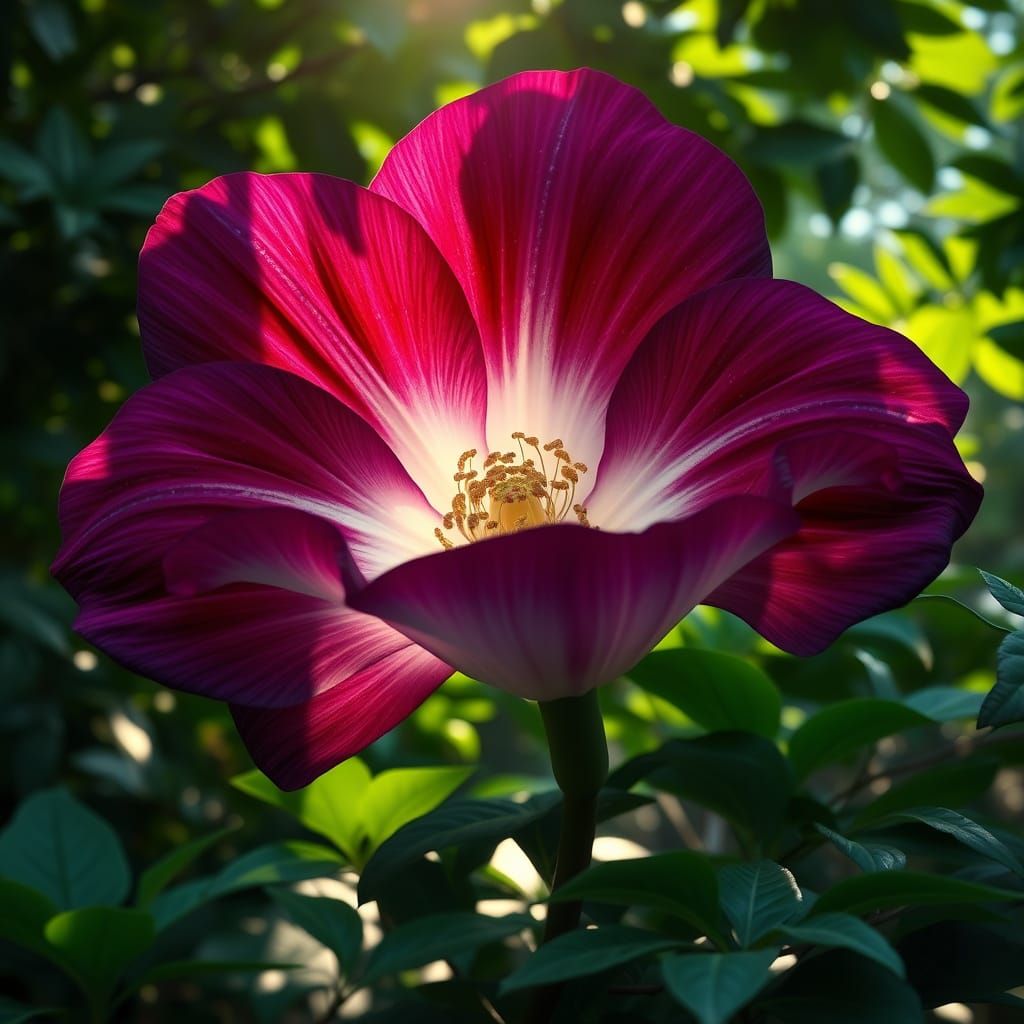 Luminous Bloom in Edenic Paradise