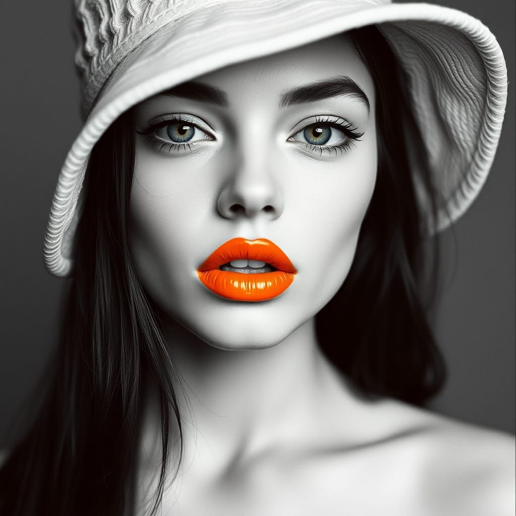 A portrait with a hat.