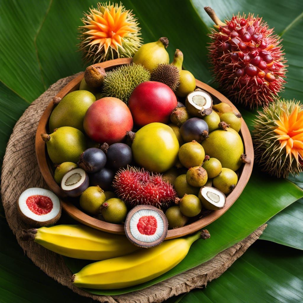 Bowl of Indonesian Fruit Still Life in Natural Light