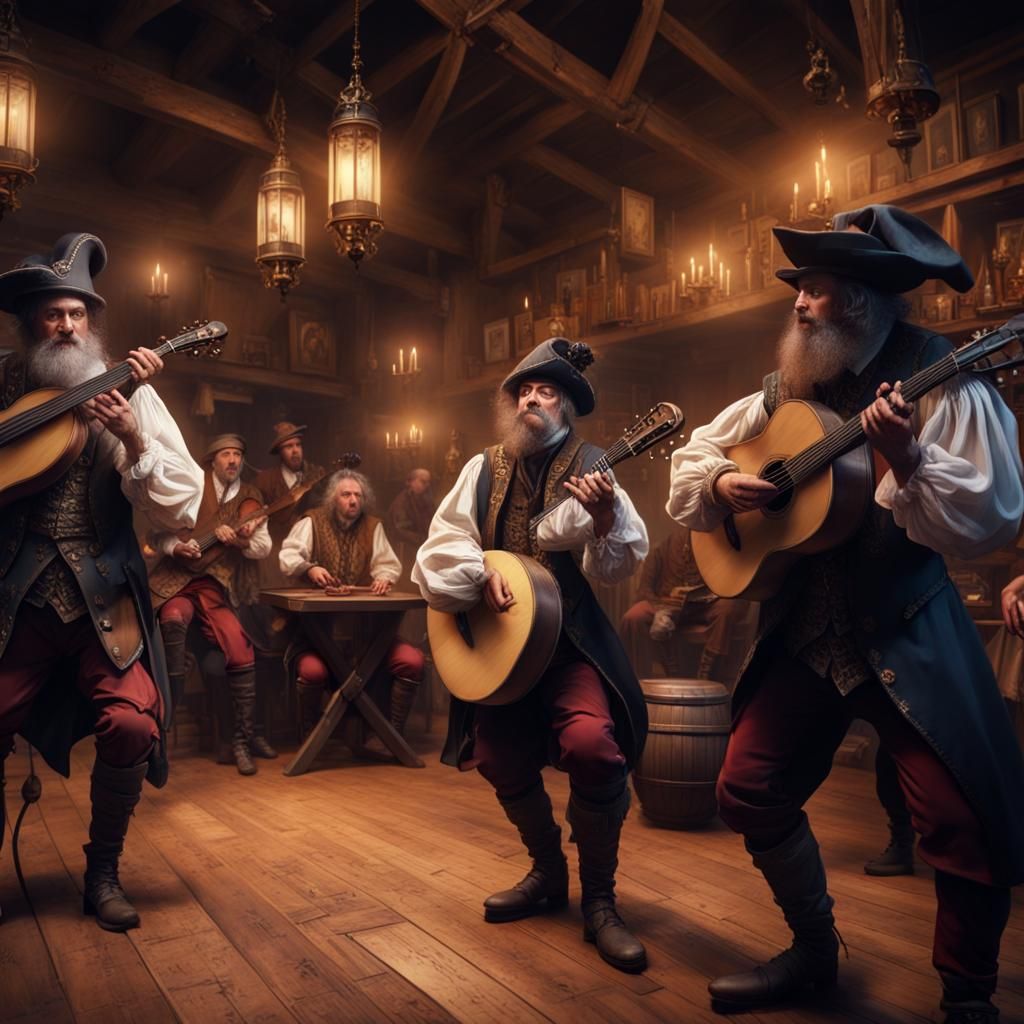 Fantasy Minstrels Perform on Stage: Digital Matte Painting