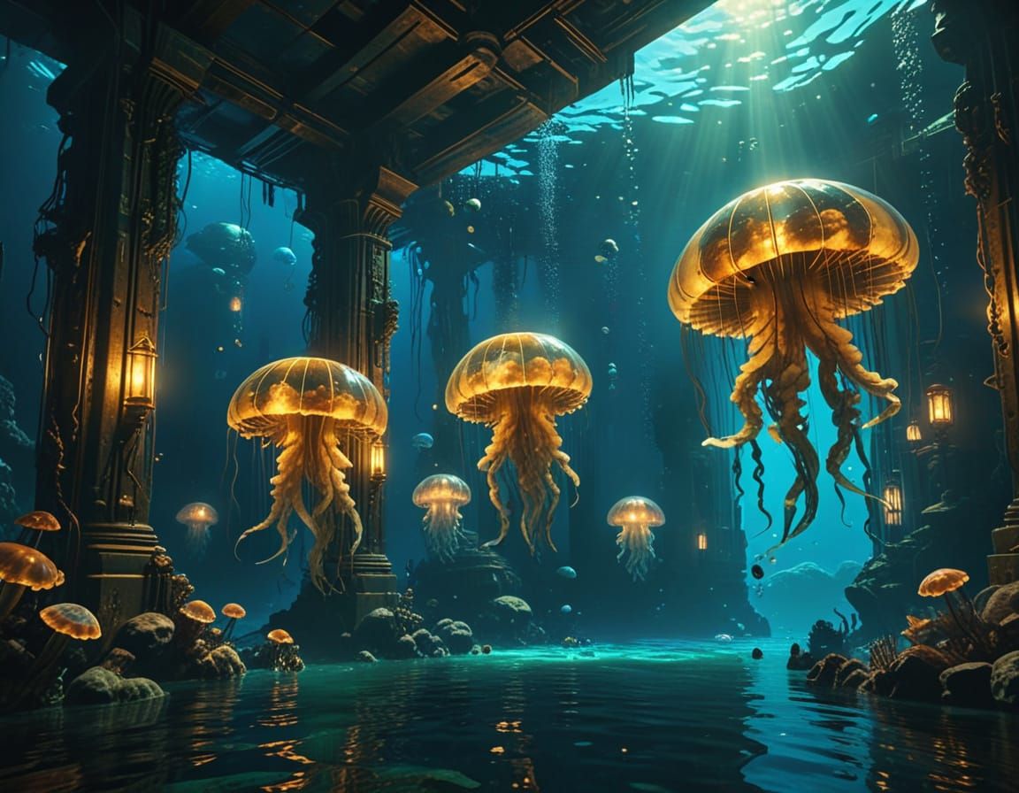 Bioshock Style Retro-Futuristic Underwater City