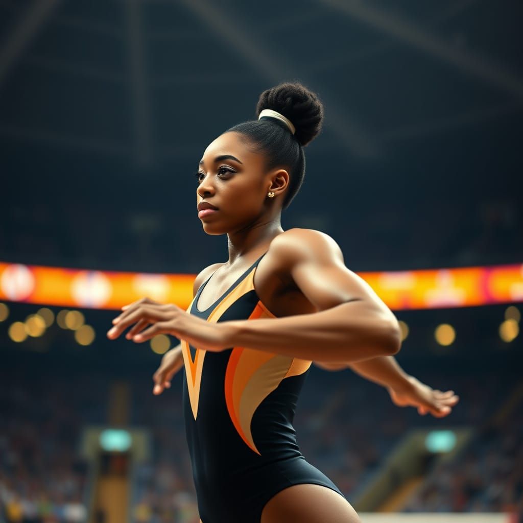 Simone Biles in Dynamic Motion: Cinematographic Style