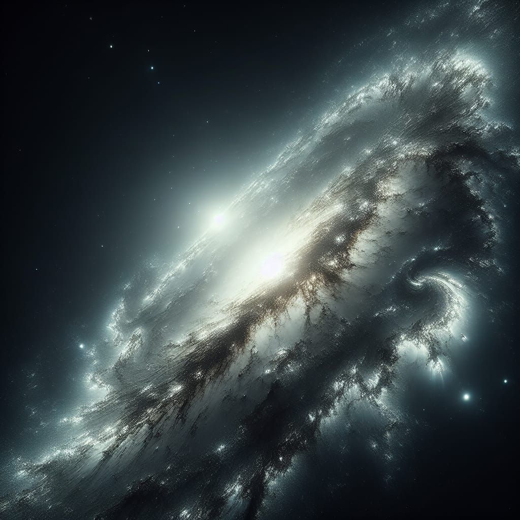 Rare Galaxy's Intricate Details in Hyperrealistic HDR Image