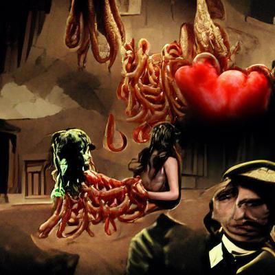 Lovecraftian Creepy Pasta in Cartoon Style