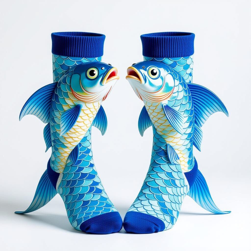 Fish Socks: Playful Elegance in Contemporary Art Style