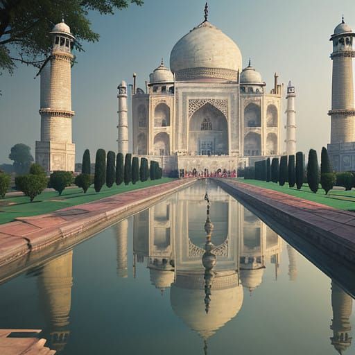 Elegant Mughal Architecture in Sunrise Splendor