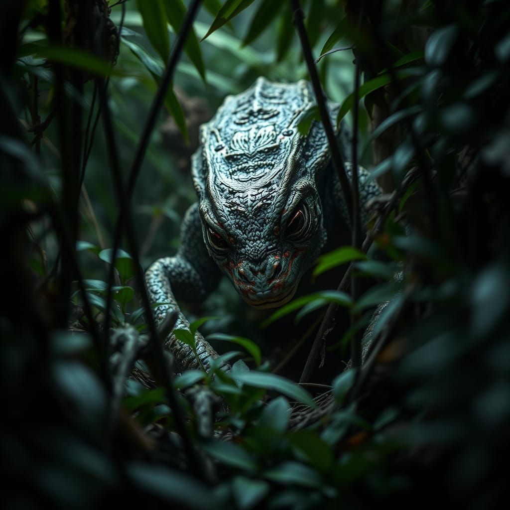 Mysterious Jungle Creature in Hyperrealistic Detail