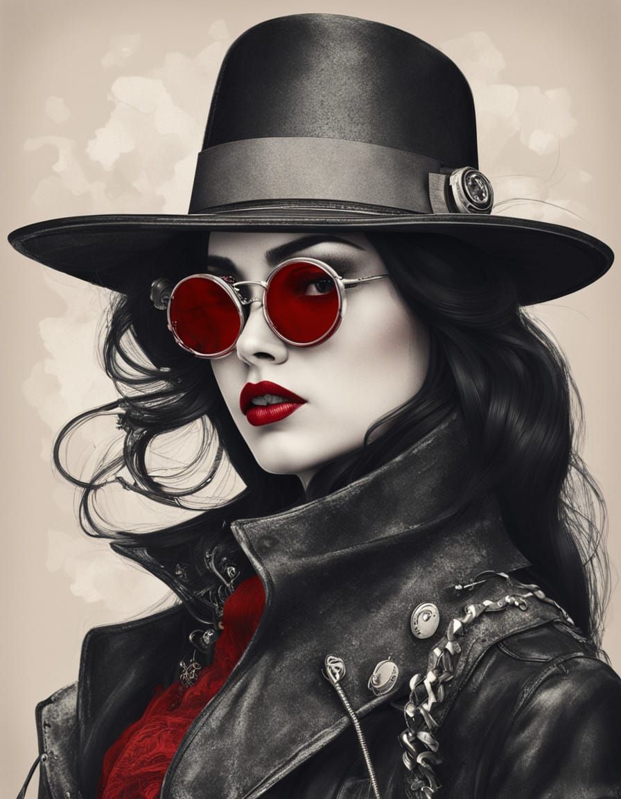 Cyberpunk Steampunk Woman with Vintage Vibe