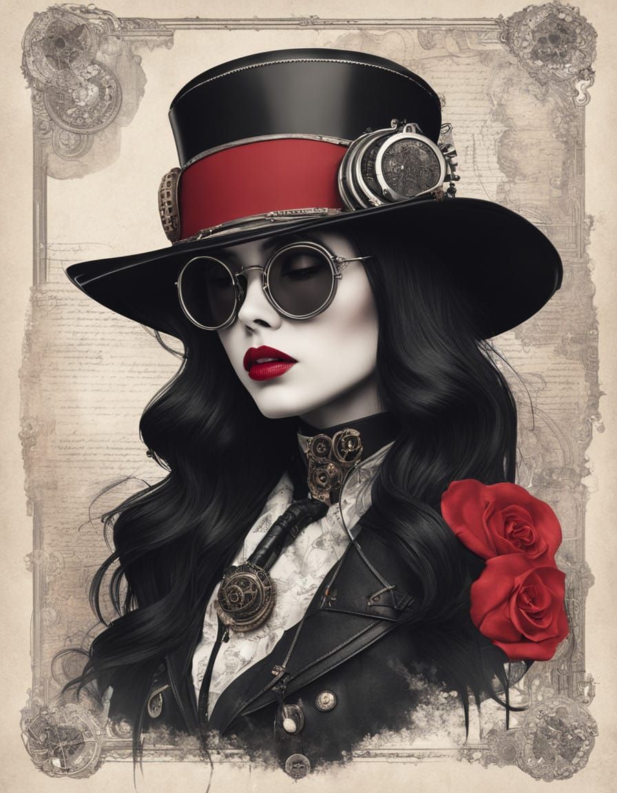 Girl in Cyberpunk Steampunk Style