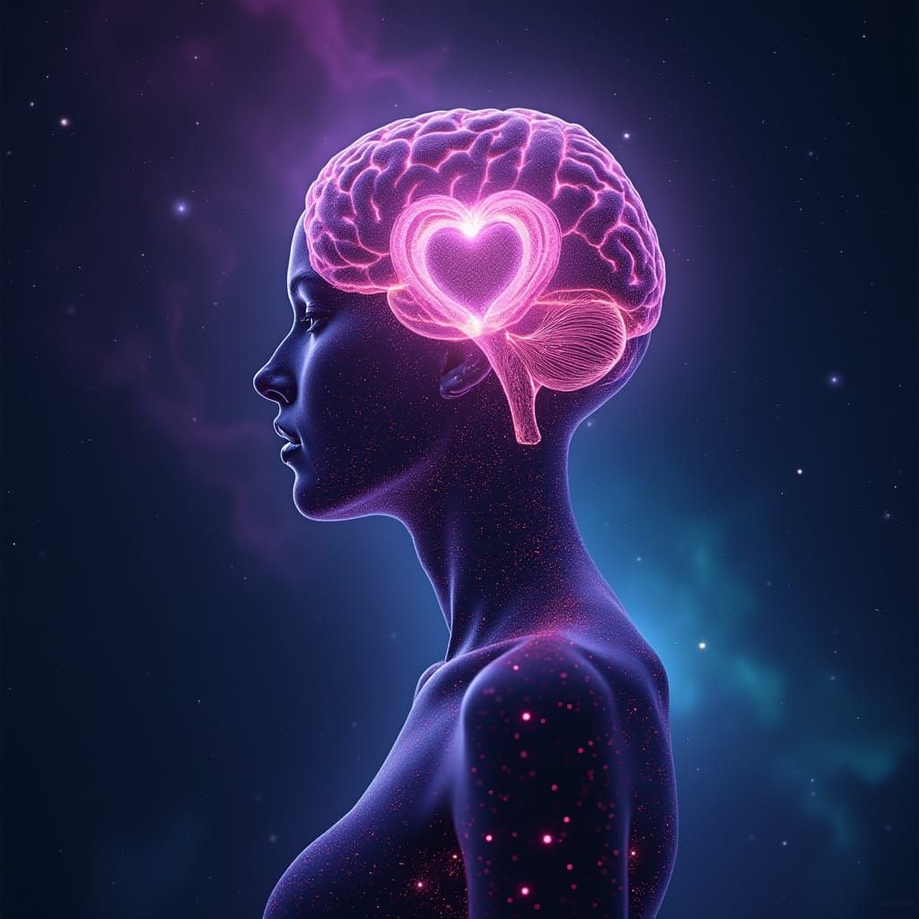 Quantum Love Interconnected in Vibrant Light