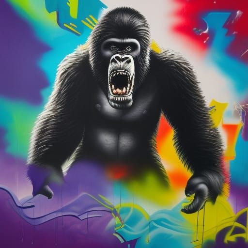 King Kong Graffiti Art in Street Style