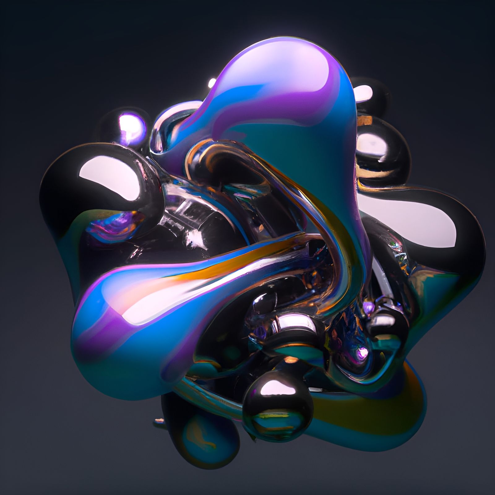 Colorful Chibi Art with Geometric Composition